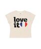 CARGOBROS FOR WOMAN Vintage Heart Paris Flag Short Sleeve T-Shirt (Ivory)