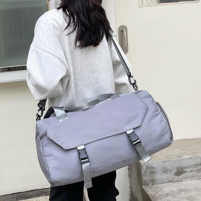 Fashionable, Simple and Large-capacity Luggage Bag with Shoe Compartment for Going Out, Dry-wet Separated Sports and Fitness Bag with A Pull Handle