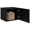 Wall Mounted Wall Cabinet Black Oak Effect 50 x 42.5 x 40 cm