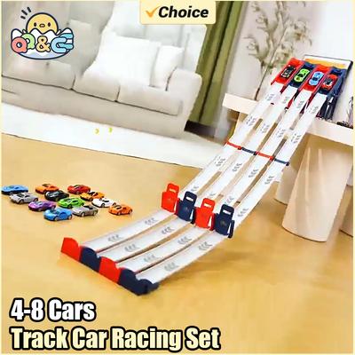 Non-Toxic Track Car Racing Set Toy Diy Assembled Track Kits Catapult Rail Car Racing Strategy Game Fun Interactive Social Toys Kids Gifts
