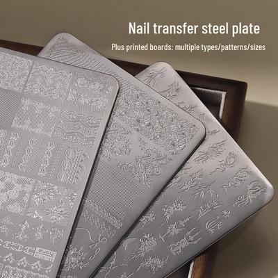 Nagelkunstplatten im chinesischen Stil - Schmetterlings-, Spitzen-, Blumen- & Bambusmuster