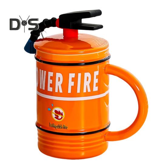 

Керамическая кофейная кружка 450 мл, забавная чашка-пламегаситель с крышкой, кружка для напитков со льдом, шоколадом и молоком, креативный подарок для мужчин и женщин оранжевый