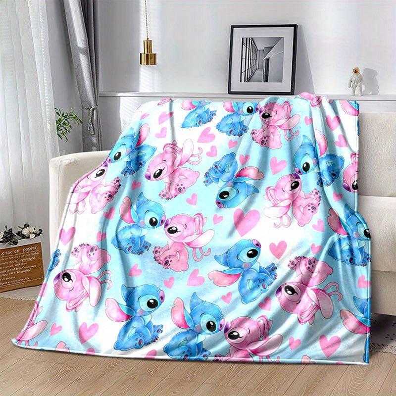 

Lilo and Stitch Cartoon Flannel Blanket - Ultra-Soft, Cozy, and Comfortable for Sofa, Bedroom, Camping, and Travel - Four-Season Versatility 130x150cm