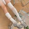 Women Lace Patchwork Calf Sock Knee Length Socks Lacing Up Knee Sock Fashion Mesh Knee Stockings Sexy Mesh Calf Socks
