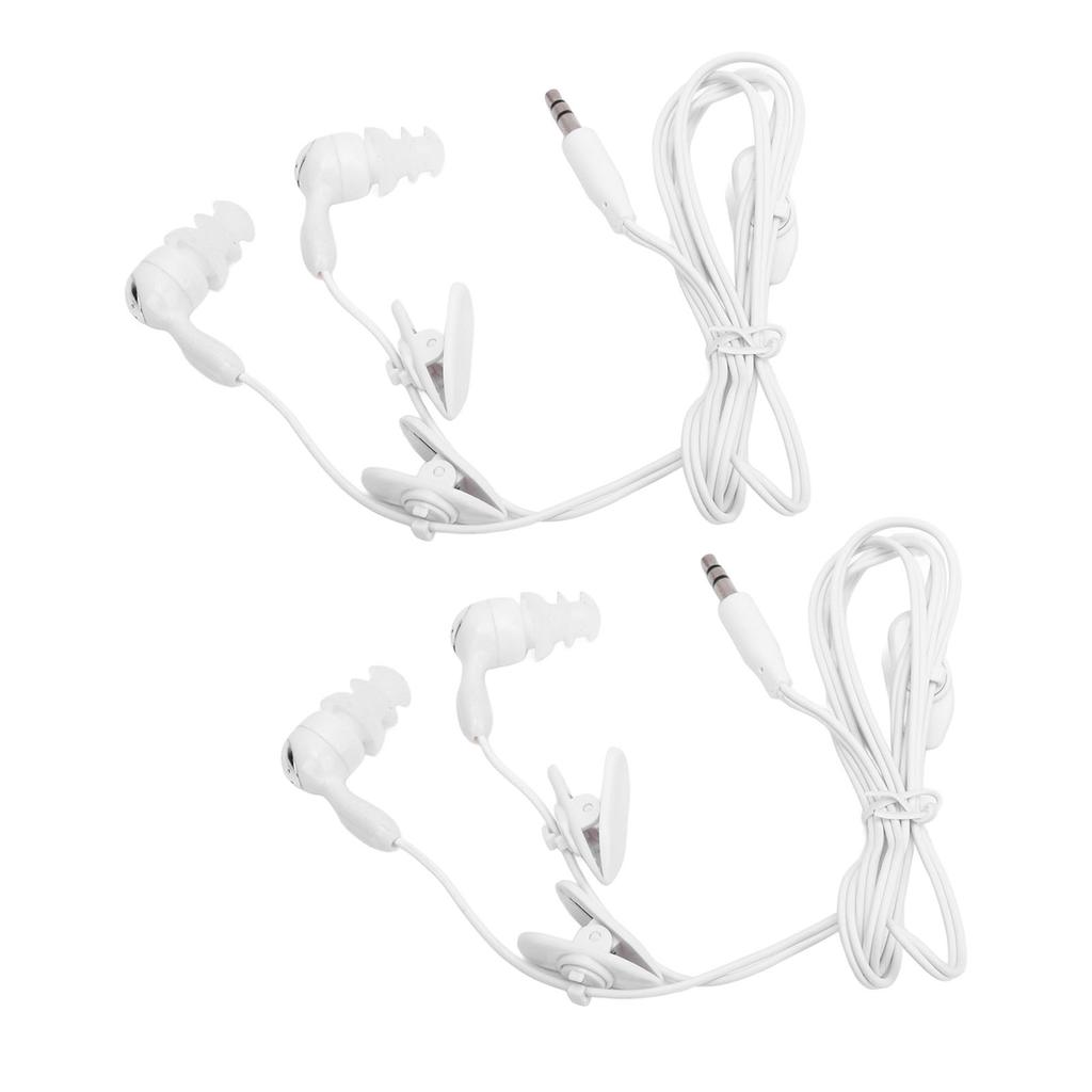 2 Pcs Wired Earphones IP68 Waterproofing Noise Isolation Clear Quality Sound 3.5mm Wired Earbuds for MP3 Player Phone