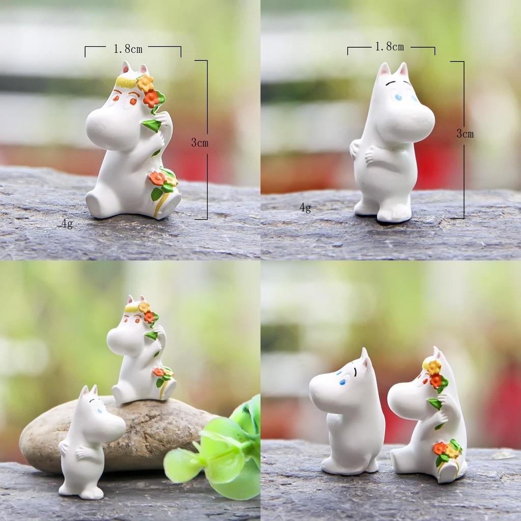 Resin Moomin Hippo Mini Garden Decoration With Rustic Style For Gift Exchange And Office Use