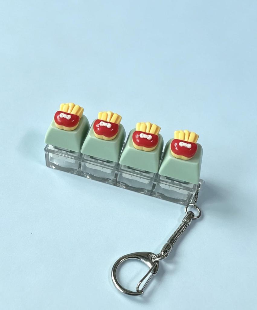 Cute Sticker DIY Button Squeeze Toy Keychain - Stress Relief Pendant