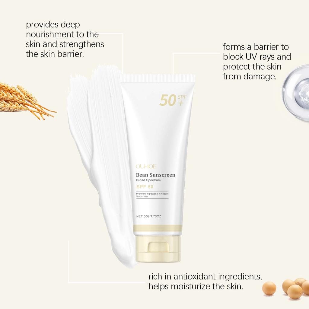 SPF 50+ Mild Moisturizing Sunscreen Soothe Cool Sunblock UVA/UVB Brighten Anti Oxidate Sun Prevent Sunburn Moisturize Sunscreen