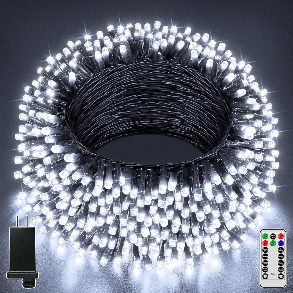 Guhope Christmas Lights 66FT 200 LED, Christmas Tree Light with 8 Lighting Modes, Outdoor Waterproof String Lights with Remote and Timer, Fairy Light