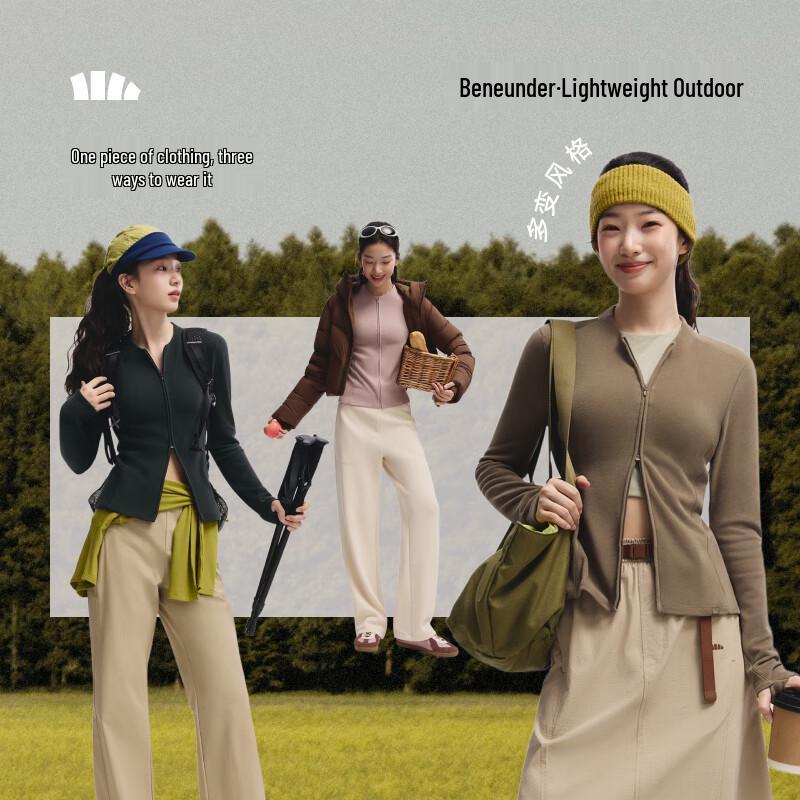 Beneunder PM007 Women's Double-Zip Fleece Thermal Top