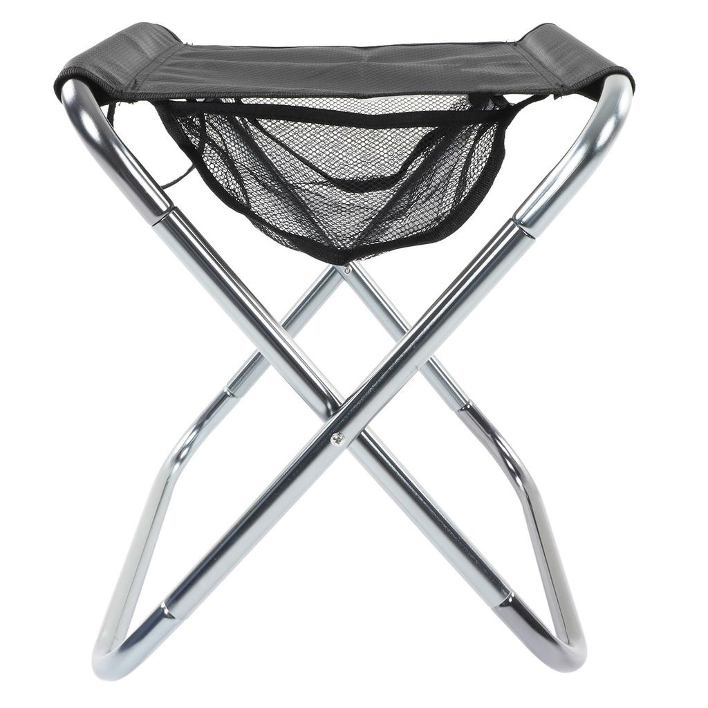Outdoor Portable Folding Stool Aluminium Alloy Train Painting Camping Folding Stool Plus Size Silver Grey