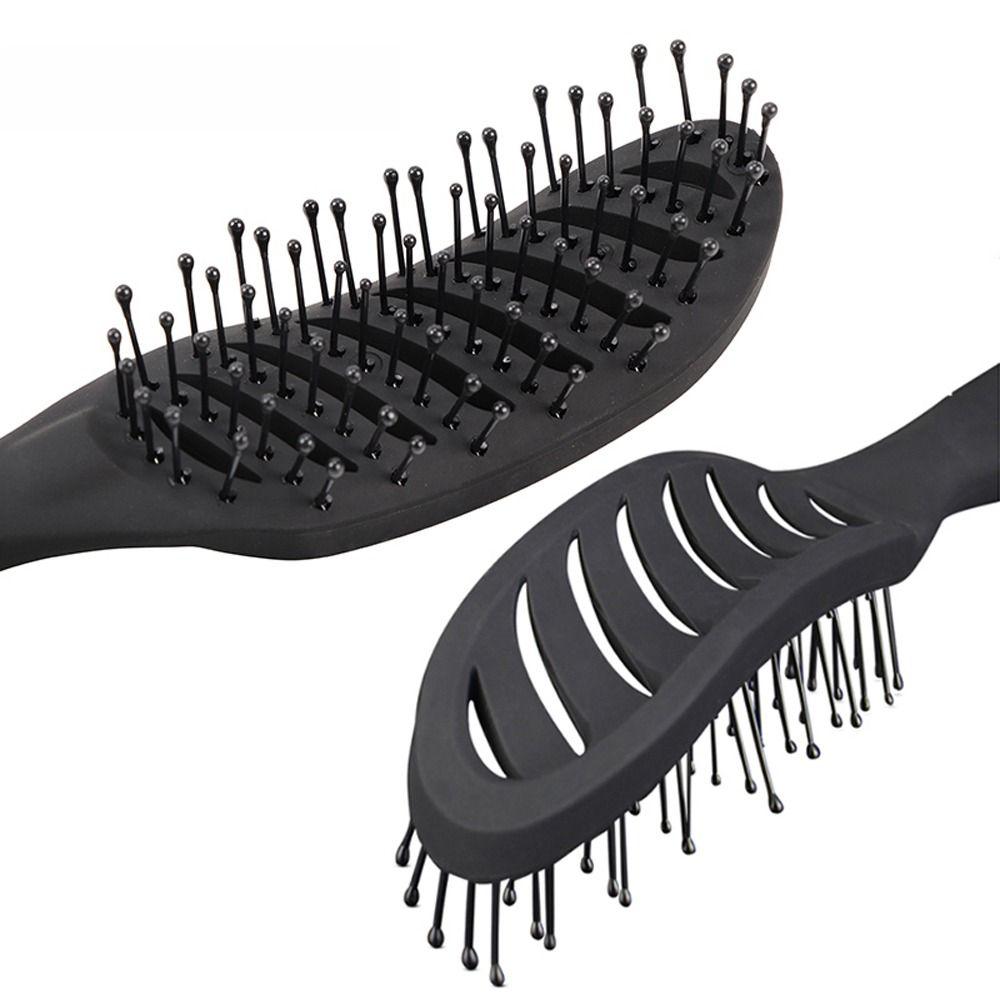 Anti-static Curved Vent Comb Professional Detangling Hair Brush Hollow Out Massage Combs