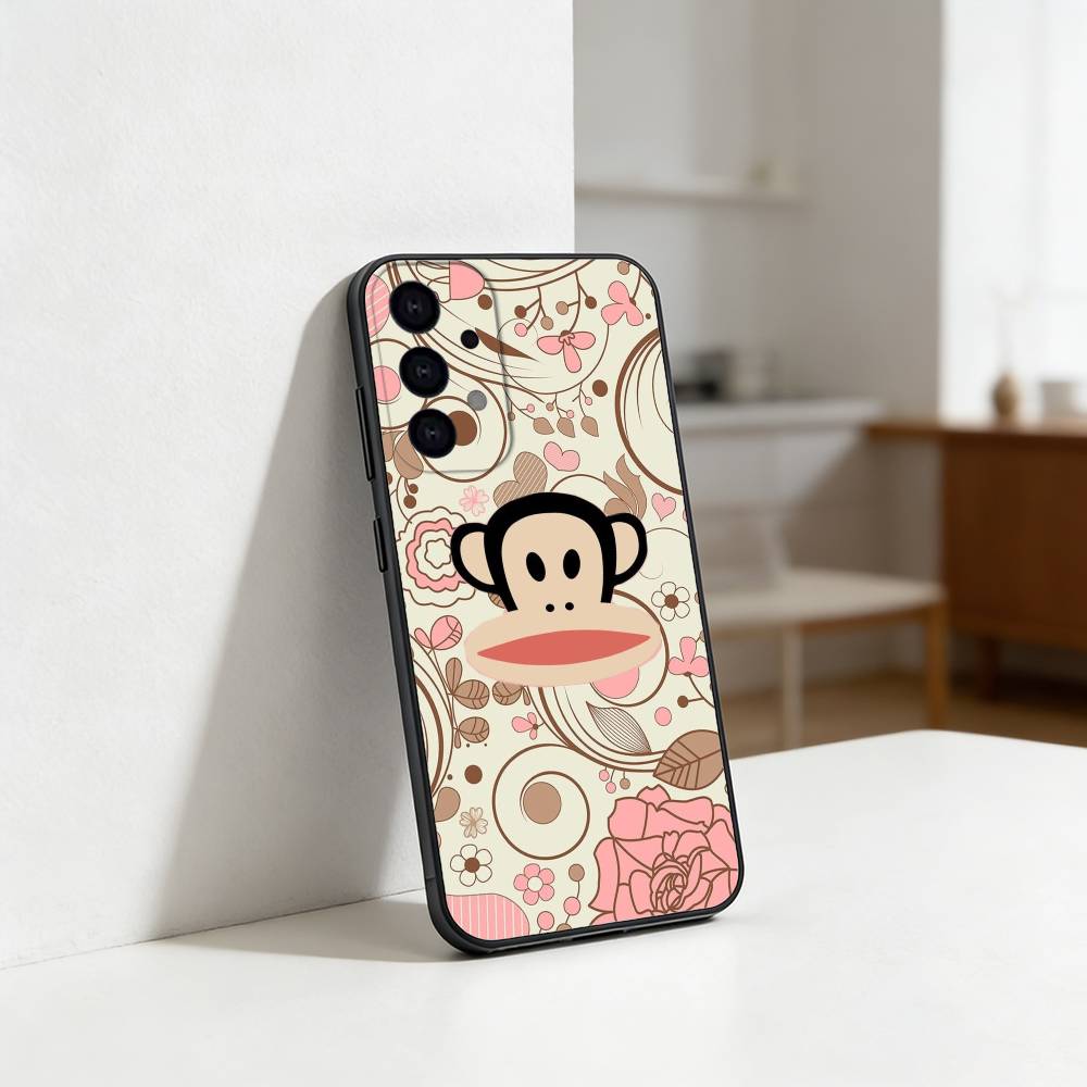 Cute Fun American Brand P-Paul Frank Phone Case For Samsung S25,S24,S21,S22,S23,S30,Ultra,S20,Plus,Fe,Lite Black Shell