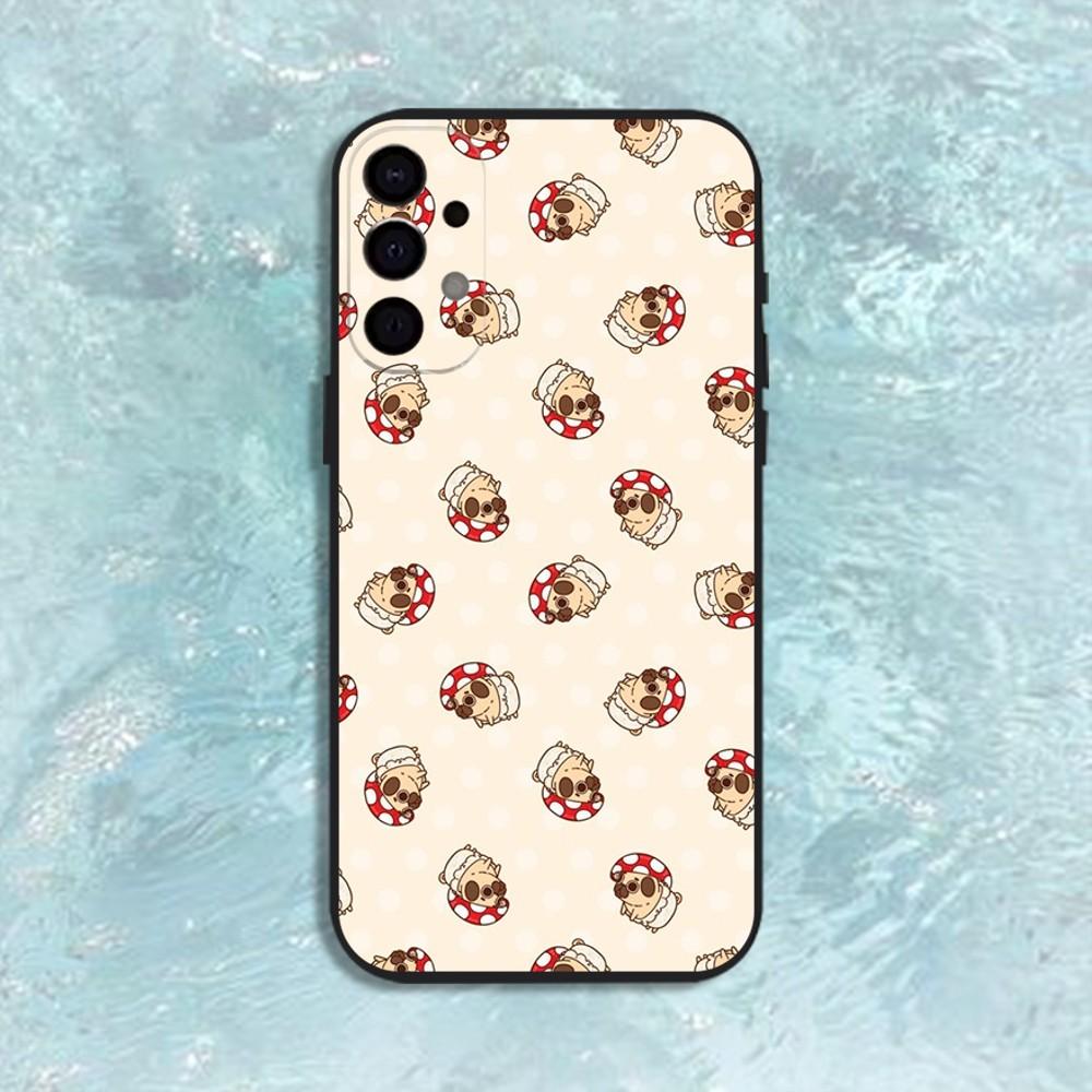 Roztomilý mops pes pouzdro na telefon pro Samsung S25, S24, S21, S22, S23, S30, Ultra, S20, Plus, Fe, Lite, Note, 10, 9, 5G Černý kryt