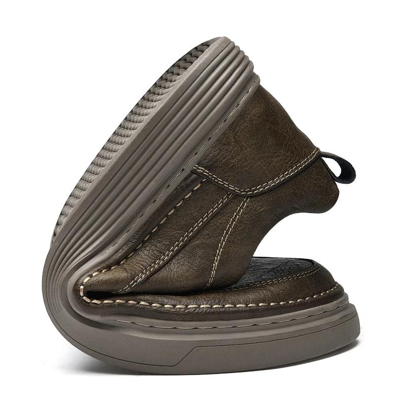 New Genuine Leather Men's Shoes Italian Business Casual Shoes for Men Dress Oxford Footwear Comfy Outdoor Designer Walking Shoes