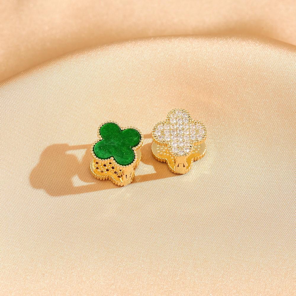 Four leaf clover ear clip women's reversible earrings French high-end earrings, the best Valentine's Day gift, birthday gift