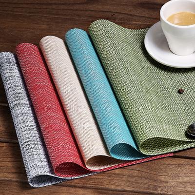4KS 30x45cm Omyvatelné prostírání Šedé Žáruvzdorné Odolné Plastové prostírání Tkané Stolní podložky Vinyl na Jídelní Kuchyňský stůl