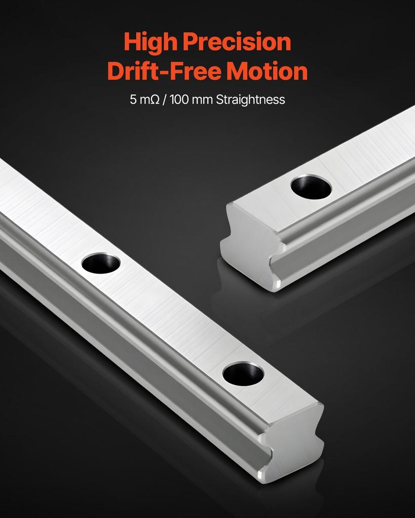 Linear Rail Guide Kit, HGR20, 2PCS 600 mm (23.62 inch) Linear Rails and 1PCS Ball Screw, 4PCS Slide Blocks, with BF12/BK12 End Support, Coupling, and