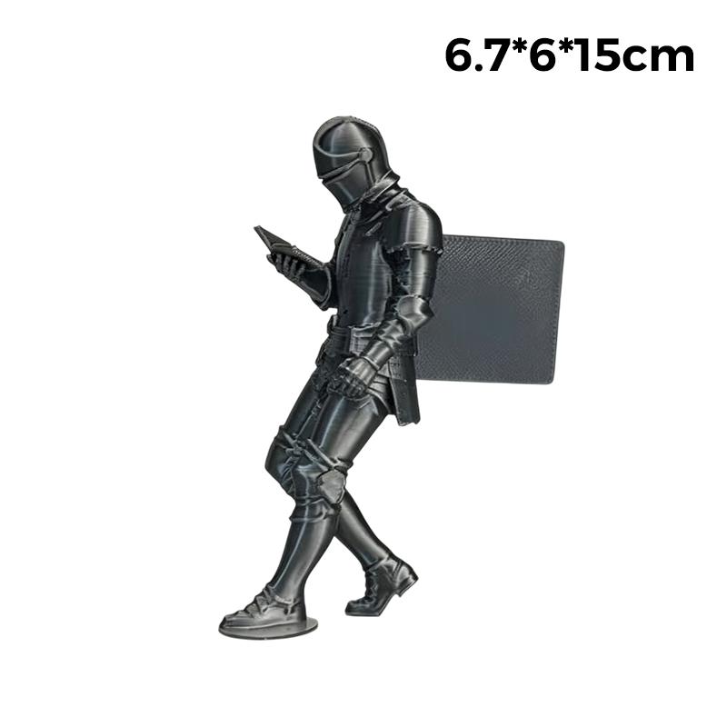 Estatua de Caballero Impresa en 3D Decoración de Estantería de Caballero Estatua Gótica Blindada Figura de Biblioteca de Fantasía Para Amantes de los Libros Escritorio Único O