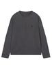 Deobiakaibeu [The B] Waffle Vintage Artwork Long Sleeve T-Shirt Charcoal Gray