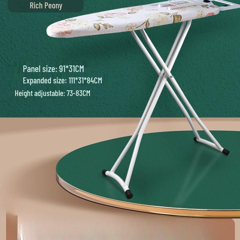 Large Folding Vertical Ironing Board with Widened Pad and Clothes Rack