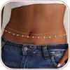 14K Gold Plated Waist Chain for Women - Gold Belly Body Chain Layered Waist Beads Chain Belt Beach Summer Jewelry Accessories for Women