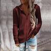 Gestrickter Pullover Hoodie Damen Locker Reißverschluss Strickjacke Langarm Einfarbig Freizeit Herbst Winter Mit Kapuze