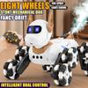 Non-Toxic Eight Wheel Stunt Rc Robot Dog Car Toy 2.4G Radio Remote Control Cars With Music Stunt Spray Electric Toy For Children Kids Gift