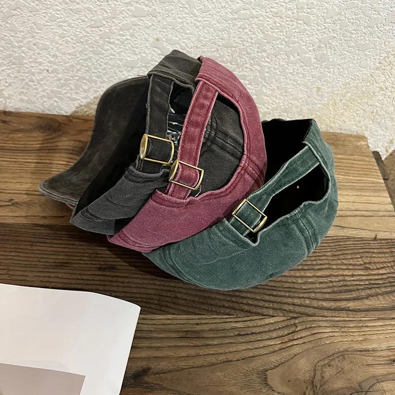 Retro Washed Cotton Baseball Cap Men Women Letter Embroidery Hip Hop Hat Unisex Adjustable Outdoor Snapback Sports Sunshade Caps