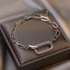 Retro Geometric Inlaid Diamond Bracelet: Korean Fashion Chain for Trendy Internet Celebrities