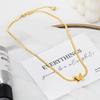 Stainless Steel Fashion Flat Snake Bkade Chain Butterfly Tassel Pendant Necklace For Women Jewelry Accessories