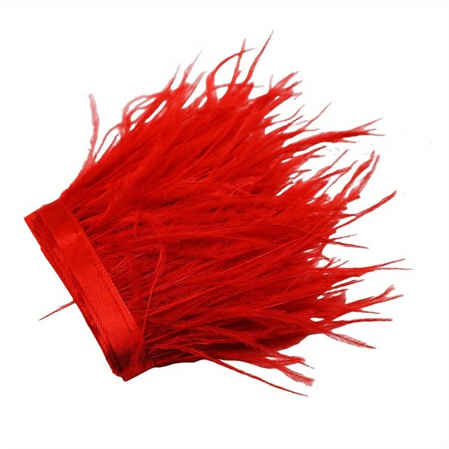 1/10M Natural Plume Black Ostrich Feathers Trim Crafts DIY Feather Ribbon Jewelry Making Wedding Party Christmas Decor 8-10cm