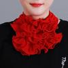 Korean Floral Chiffon Neck Guard False Collar Hedging Scarf Summer Women Ice Silk Protect Cervical Elastic Bib Headneck P51