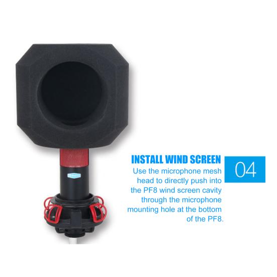 PF8 Studio Mic Screen Portable Noise Reduction Metal Acoustic Filter Windproof Screen for Microphone