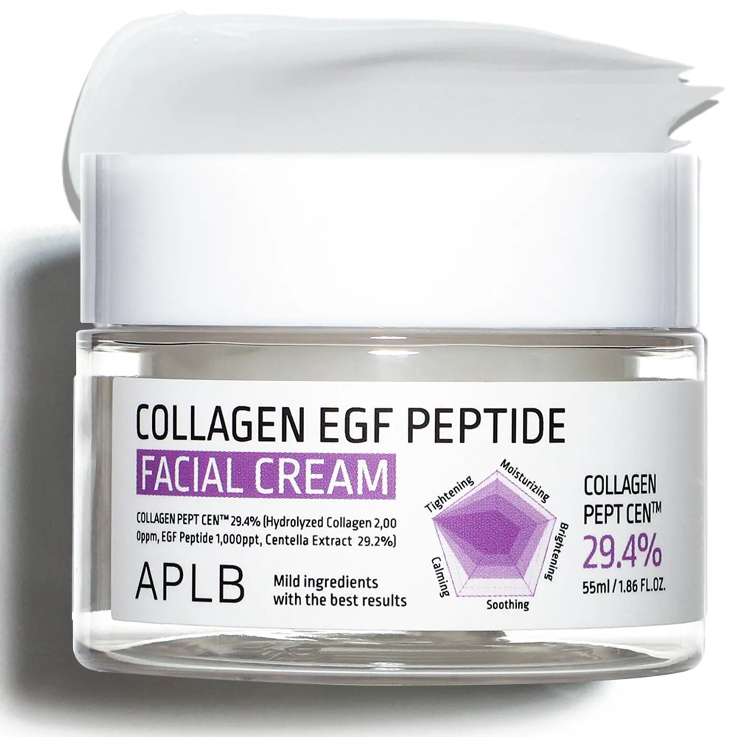 APLB Collagen EGF Peptide Facial Cream 55ml | Presenting Hydrated Texture, Brightening, Smoothing Texture 55ml