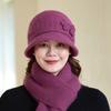 Autumn And Winter Rabbit Fur Knitted Wool Hat Women'S Fleece Cold-Proof Middle-Aged And Elderly Warm Pullover Hat Big Head Circumference Shows