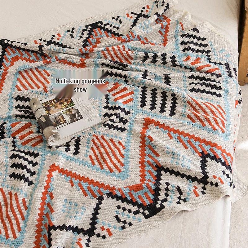 Navajo Sunlight Thick Knit Bohemian Blanket: Nordic Nap, Office, Sofa, Baby Fur