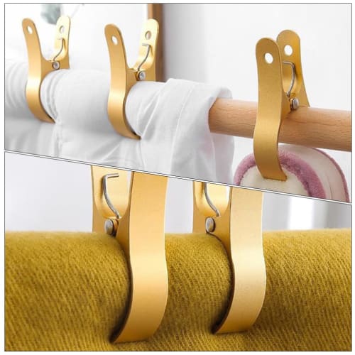 Amosfun 2-Piece Large Aluminum Windproof Clothes Holder with Hair Clips for Laundry and Beach Towels