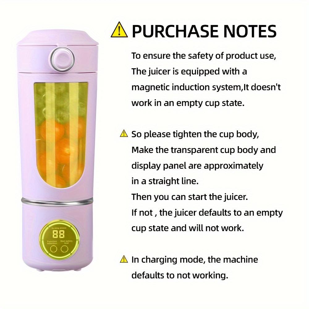 Portable USB Rechargeable Blender with LED Display - Compact 18.6 Oz Citrus Juicer, 700ml Capacity, Ideal for Smoothies and Shakes, Dual Lid Design