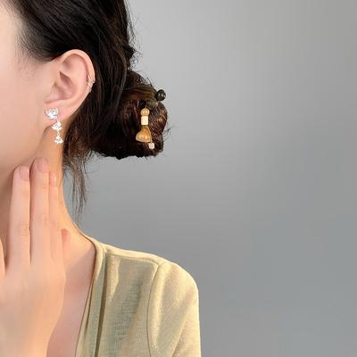 Elegant Three Butterfly Earrings for Women Chinese Style Earrings  Cheongsam Accessories