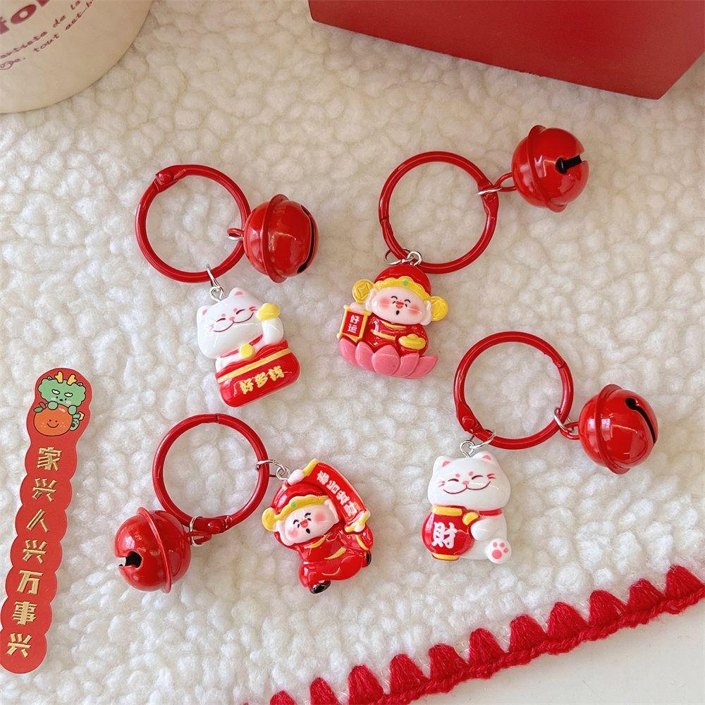 The God of Fortune Plutus Cat Keychain Resin The God of Wealth Keychain Hanging Accessory