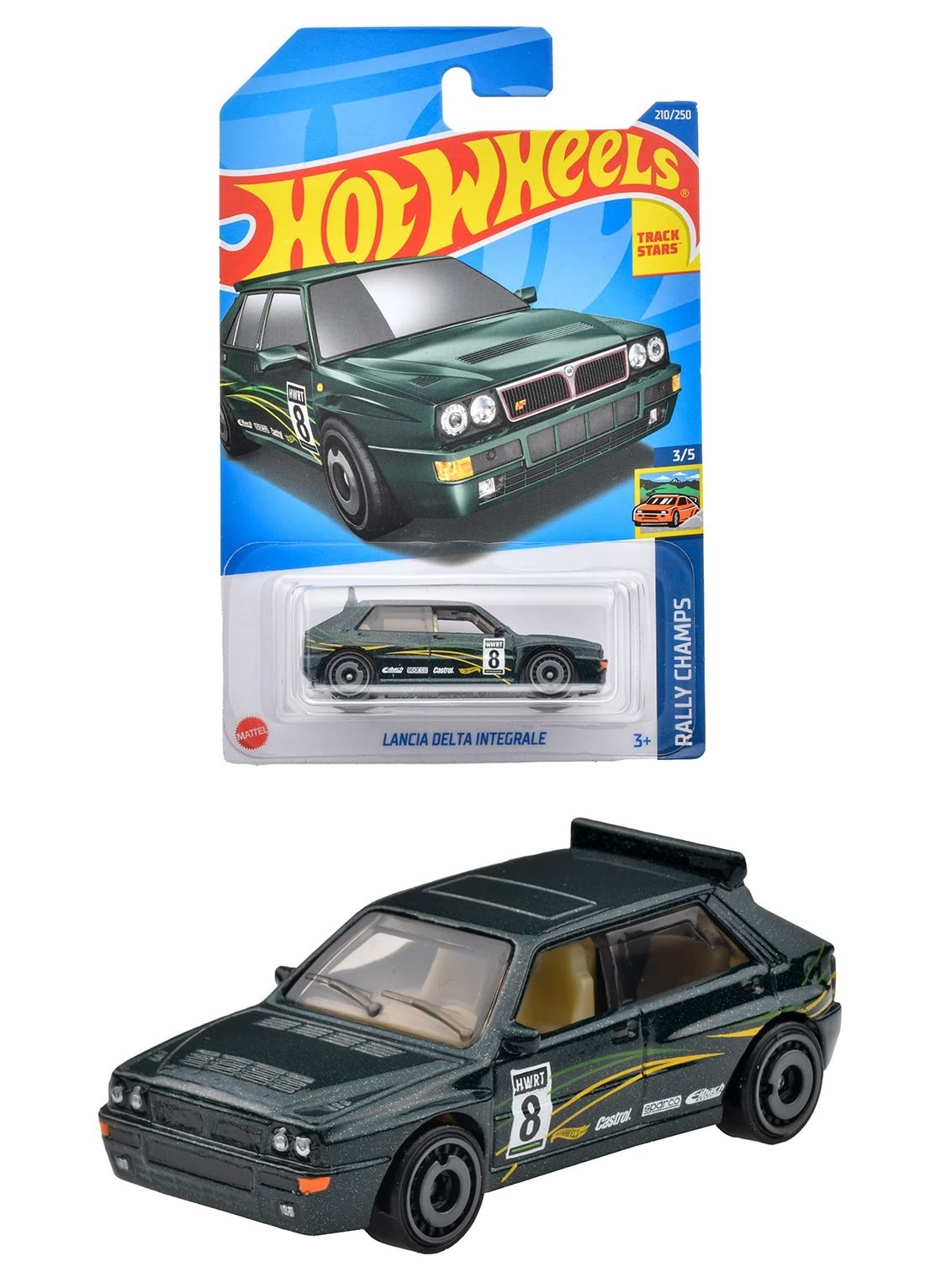 

Hot Wheels Basic Car Lancia Delta Integrale, возрастом 3 года и HHF56 Green [3 вверх]
