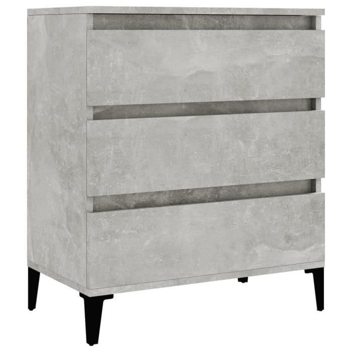 823052 vidaXL Buffet Concrete Grey 60x35x70 Cm Engineered Wood