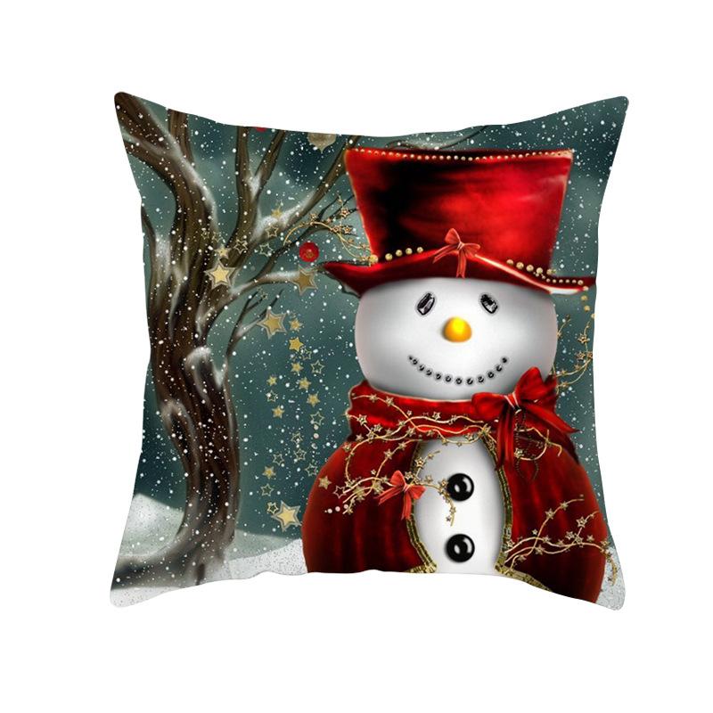 New Christmas Snowman Pillow Cover Festive Home Sofa Pillow Cover