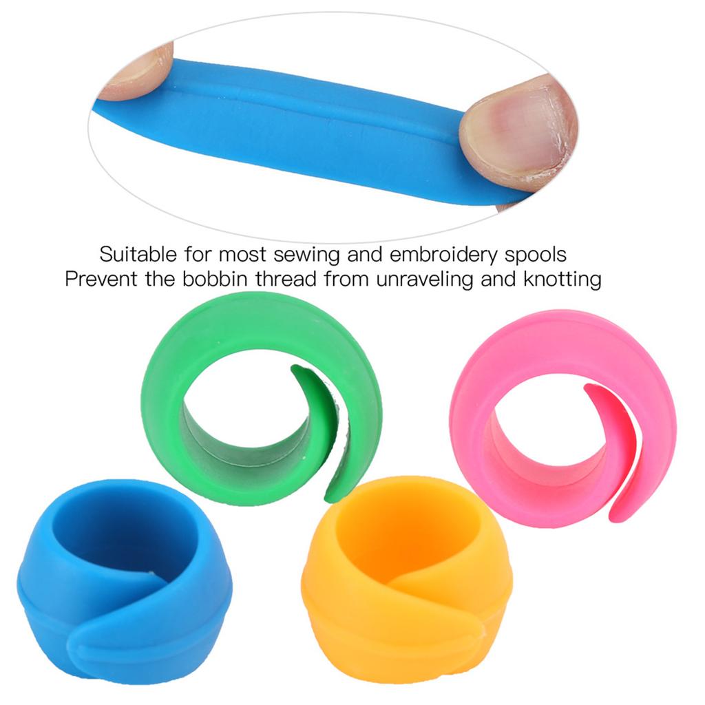 56Pcs Bobbin Thrd Buddies Silicone Holder Clips Clamps Spool Huggers Embroidery Tools