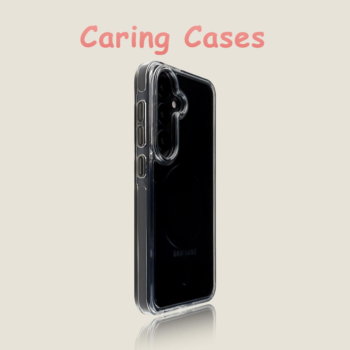 

For Samsung Case Ballet Pink Magnetic Clear Contrast Edge Shockproof Protective Design Compatible with Galaxy S24 S23 S22 Series Galaxy S25 прозорий колір чорний