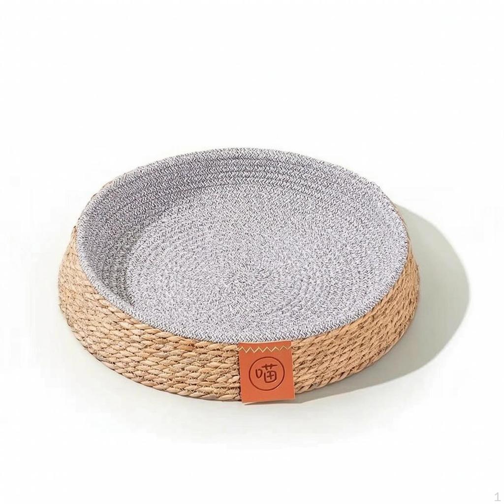 Geweven Kattenmand Rond Bed met Kraboppervlak Krabvriendelijk voor Katten, Kittens, Binnen,