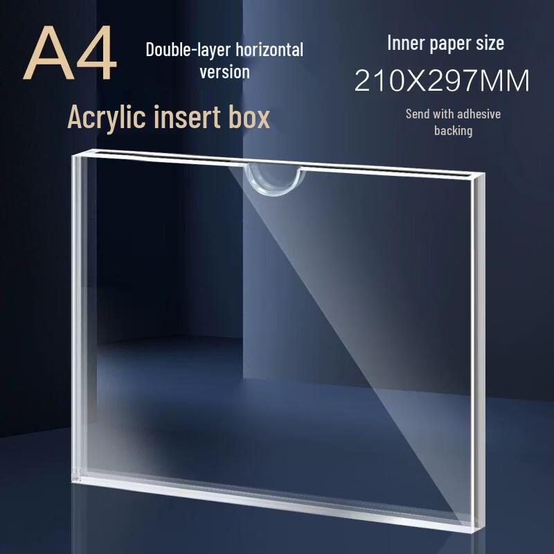 Miaojiayi A4 Double-Layer Horizontal Acrylic Sign Holder (5 Pack)