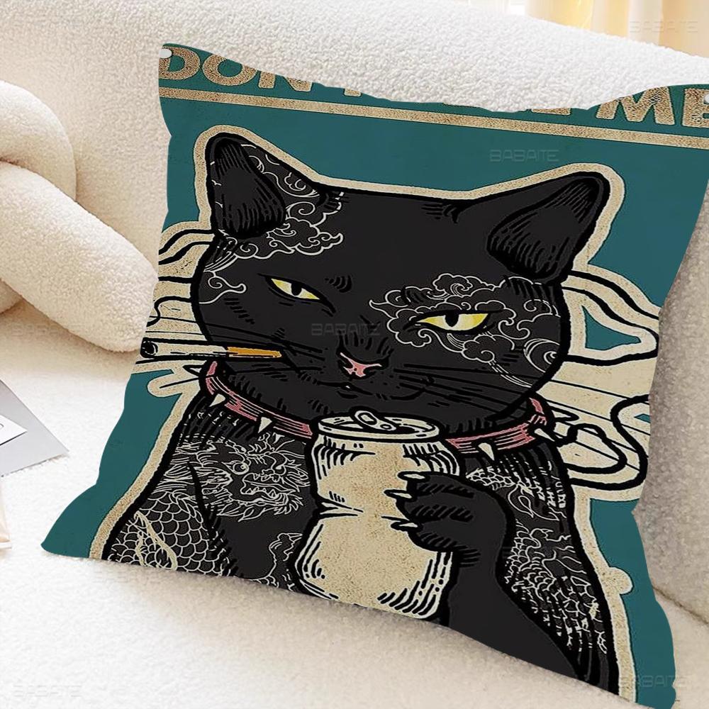 Black Cats Cushion Cover Decorative Pillow Sofa Home Decor Case Pillow Cases