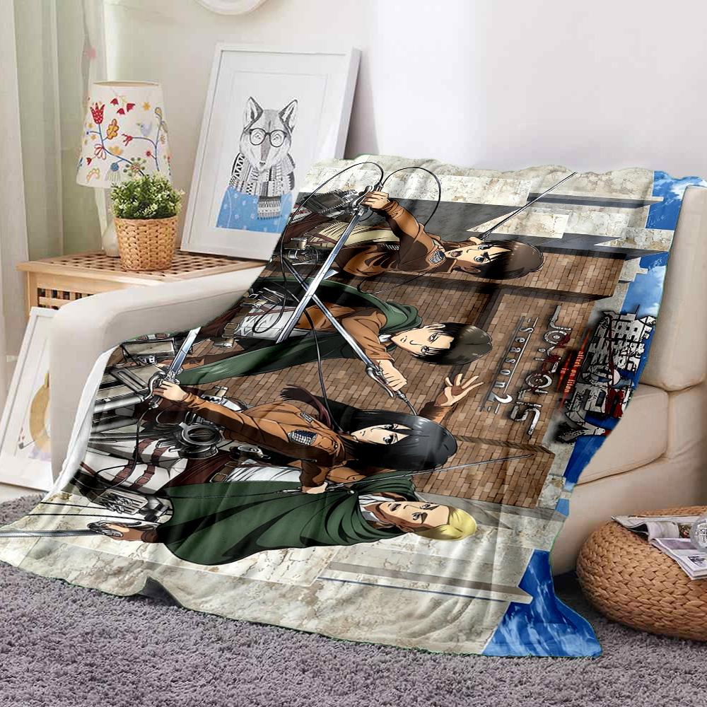 Attack Titan Flannel Blanket Throw Blanket Soft Warm Sofa Bed Camping home Decor Unique Christmas Gift C92617